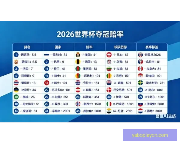 2026世界杯投注赔率分析：各大球队胜算揭晓，热门球队走势预测